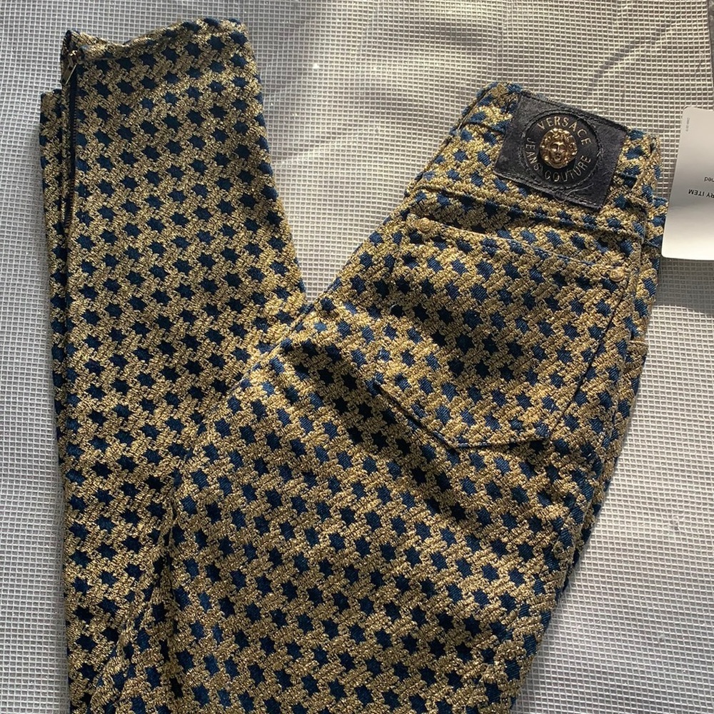 Rare Versace gold detail high waisted jeans